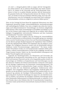 Image of the Page - 65 - in Die Frühgeschichte des Fulbright Program in Österreich - Transatlantische „Fühlungnahme auf dem Gebiete der Erziehung“