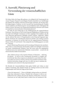 Image of the Page - 73 - in Die Frühgeschichte des Fulbright Program in Österreich - Transatlantische „Fühlungnahme auf dem Gebiete der Erziehung“