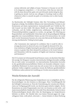 Bild der Seite - 74 - in Die Frühgeschichte des Fulbright Program in Österreich - Transatlantische „Fühlungnahme auf dem Gebiete der Erziehung“