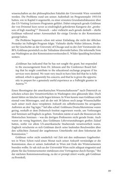 Bild der Seite - 89 - in Die Frühgeschichte des Fulbright Program in Österreich - Transatlantische „Fühlungnahme auf dem Gebiete der Erziehung“