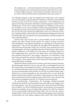 Image of the Page - 108 - in Die Frühgeschichte des Fulbright Program in Österreich - Transatlantische „Fühlungnahme auf dem Gebiete der Erziehung“