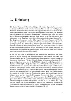 Bild der Seite - 1 - in Strukturaufklärung durch Mobilitätsmessungen an massenselektierten Clusterionen in der Gasphase