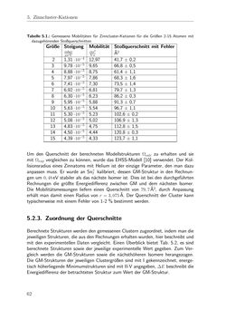 Bild der Seite - 62 - in Strukturaufklärung durch Mobilitätsmessungen an massenselektierten Clusterionen in der Gasphase