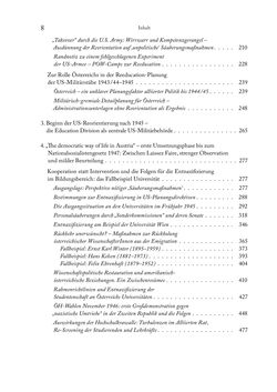 Bild der Seite - 8 - in Zwischen geistiger Erneuerung und Restauration - US-amerikanische Planungen zur Entnazifizierung und demokratischen Reorientierung und die Nachkriegsrealität österreichischer Wissenschaft 1941-1955