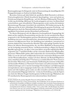 Bild der Seite - 27 - in Zwischen geistiger Erneuerung und Restauration - US-amerikanische Planungen zur Entnazifizierung und demokratischen Reorientierung und die Nachkriegsrealität österreichischer Wissenschaft 1941-1955