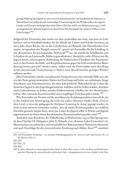 Bild der Seite - 189 - in Zwischen geistiger Erneuerung und Restauration - US-amerikanische Planungen zur Entnazifizierung und demokratischen Reorientierung und die Nachkriegsrealität österreichischer Wissenschaft 1941-1955