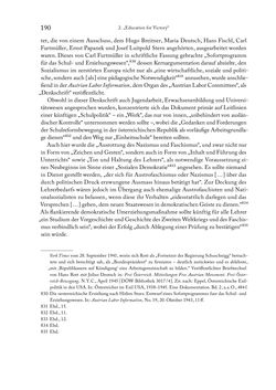 Bild der Seite - 190 - in Zwischen geistiger Erneuerung und Restauration - US-amerikanische Planungen zur Entnazifizierung und demokratischen Reorientierung und die Nachkriegsrealität österreichischer Wissenschaft 1941-1955