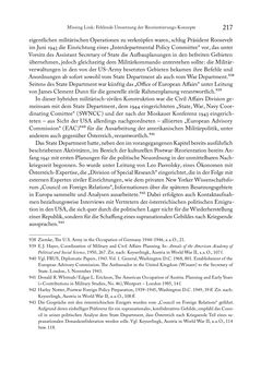 Image of the Page - 217 - in Zwischen geistiger Erneuerung und Restauration - US-amerikanische Planungen zur Entnazifizierung und demokratischen Reorientierung und die Nachkriegsrealität österreichischer Wissenschaft 1941-1955