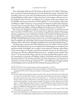 Image of the Page - 218 - in Zwischen geistiger Erneuerung und Restauration - US-amerikanische Planungen zur Entnazifizierung und demokratischen Reorientierung und die Nachkriegsrealität österreichischer Wissenschaft 1941-1955