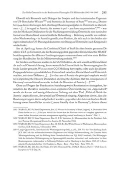 Image of the Page - 245 - in Zwischen geistiger Erneuerung und Restauration - US-amerikanische Planungen zur Entnazifizierung und demokratischen Reorientierung und die Nachkriegsrealität österreichischer Wissenschaft 1941-1955