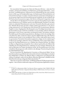 Image of the Page - 272 - in Zwischen geistiger Erneuerung und Restauration - US-amerikanische Planungen zur Entnazifizierung und demokratischen Reorientierung und die Nachkriegsrealität österreichischer Wissenschaft 1941-1955