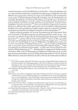 Image of the Page - 275 - in Zwischen geistiger Erneuerung und Restauration - US-amerikanische Planungen zur Entnazifizierung und demokratischen Reorientierung und die Nachkriegsrealität österreichischer Wissenschaft 1941-1955