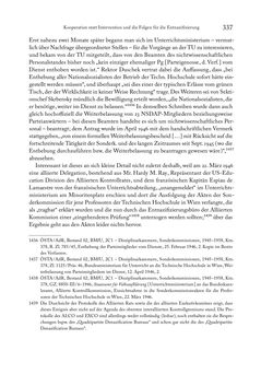 Image of the Page - 337 - in Zwischen geistiger Erneuerung und Restauration - US-amerikanische Planungen zur Entnazifizierung und demokratischen Reorientierung und die Nachkriegsrealität österreichischer Wissenschaft 1941-1955