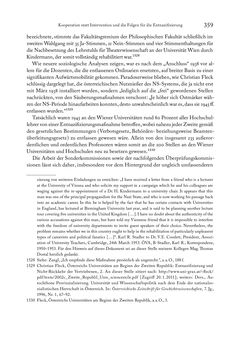 Image of the Page - 359 - in Zwischen geistiger Erneuerung und Restauration - US-amerikanische Planungen zur Entnazifizierung und demokratischen Reorientierung und die Nachkriegsrealität österreichischer Wissenschaft 1941-1955