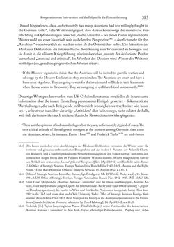 Image of the Page - 385 - in Zwischen geistiger Erneuerung und Restauration - US-amerikanische Planungen zur Entnazifizierung und demokratischen Reorientierung und die Nachkriegsrealität österreichischer Wissenschaft 1941-1955
