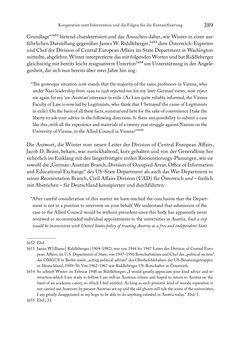 Bild der Seite - 389 - in Zwischen geistiger Erneuerung und Restauration - US-amerikanische Planungen zur Entnazifizierung und demokratischen Reorientierung und die Nachkriegsrealität österreichischer Wissenschaft 1941-1955