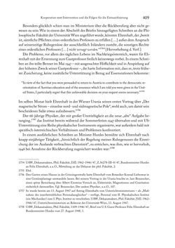 Image of the Page - 409 - in Zwischen geistiger Erneuerung und Restauration - US-amerikanische Planungen zur Entnazifizierung und demokratischen Reorientierung und die Nachkriegsrealität österreichischer Wissenschaft 1941-1955