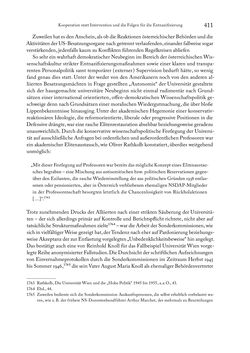 Image of the Page - 411 - in Zwischen geistiger Erneuerung und Restauration - US-amerikanische Planungen zur Entnazifizierung und demokratischen Reorientierung und die Nachkriegsrealität österreichischer Wissenschaft 1941-1955
