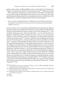 Image of the Page - 437 - in Zwischen geistiger Erneuerung und Restauration - US-amerikanische Planungen zur Entnazifizierung und demokratischen Reorientierung und die Nachkriegsrealität österreichischer Wissenschaft 1941-1955