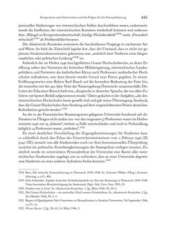 Image of the Page - 445 - in Zwischen geistiger Erneuerung und Restauration - US-amerikanische Planungen zur Entnazifizierung und demokratischen Reorientierung und die Nachkriegsrealität österreichischer Wissenschaft 1941-1955