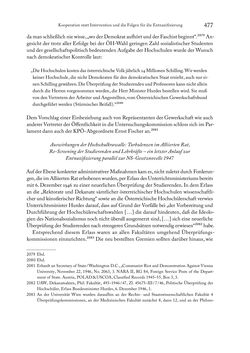 Image of the Page - 477 - in Zwischen geistiger Erneuerung und Restauration - US-amerikanische Planungen zur Entnazifizierung und demokratischen Reorientierung und die Nachkriegsrealität österreichischer Wissenschaft 1941-1955