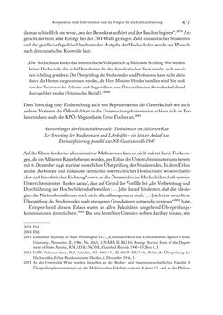 Image of the Page - 477 - in Zwischen geistiger Erneuerung und Restauration - US-amerikanische Planungen zur Entnazifizierung und demokratischen Reorientierung und die Nachkriegsrealität österreichischer Wissenschaft 1941-1955