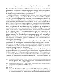 Image of the Page - 493 - in Zwischen geistiger Erneuerung und Restauration - US-amerikanische Planungen zur Entnazifizierung und demokratischen Reorientierung und die Nachkriegsrealität österreichischer Wissenschaft 1941-1955