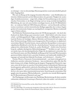 Image of the Page - 658 - in Zwischen geistiger Erneuerung und Restauration - US-amerikanische Planungen zur Entnazifizierung und demokratischen Reorientierung und die Nachkriegsrealität österreichischer Wissenschaft 1941-1955