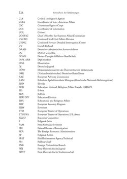 Image of the Page - 736 - in Zwischen geistiger Erneuerung und Restauration - US-amerikanische Planungen zur Entnazifizierung und demokratischen Reorientierung und die Nachkriegsrealität österreichischer Wissenschaft 1941-1955