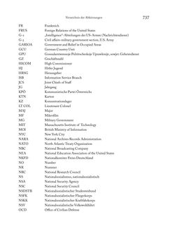 Image of the Page - 737 - in Zwischen geistiger Erneuerung und Restauration - US-amerikanische Planungen zur Entnazifizierung und demokratischen Reorientierung und die Nachkriegsrealität österreichischer Wissenschaft 1941-1955