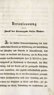 Image of the Page - III - in Gemeinfaßliche Darstellung der Stabeisen u. Stahlbereitung in Frischherden - in den Ländern des Vereins zur Beförderung und Unterstütztung der Industrie und Gewerbe in Innerösterreich, dem Lande ob der Enns und Salzburg