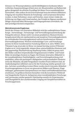 Image of the Page - 252 - in Generative Bildarbeit - Zum transformativen Potential fotografischer Praxis