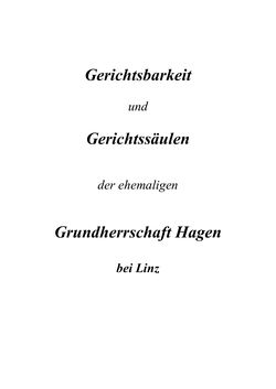Image of the Page - (000001) - in Gerichtsbarkeit und Gerichtssäulen der ehemaligen Herrschaft Hagen bei Linz