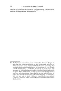 Image of the Page - 88 - in Germanistik in Wien - Das Seminar für Deutsche Philologie und seine Privatdozentinnen (1897–1933)