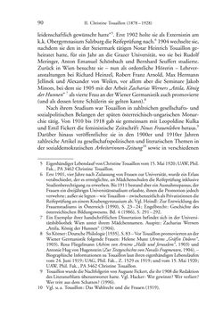 Image of the Page - 90 - in Germanistik in Wien - Das Seminar für Deutsche Philologie und seine Privatdozentinnen (1897–1933)