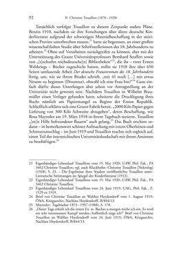 Image of the Page - 92 - in Germanistik in Wien - Das Seminar für Deutsche Philologie und seine Privatdozentinnen (1897–1933)