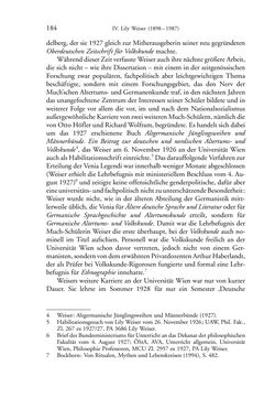 Bild der Seite - 184 - in Germanistik in Wien - Das Seminar für Deutsche Philologie und seine Privatdozentinnen (1897–1933)