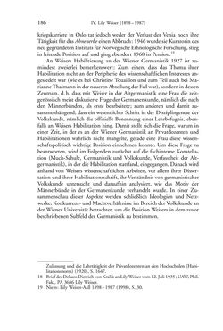 Bild der Seite - 186 - in Germanistik in Wien - Das Seminar für Deutsche Philologie und seine Privatdozentinnen (1897–1933)
