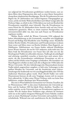 Bild der Seite - 233 - in Germanistik in Wien - Das Seminar für Deutsche Philologie und seine Privatdozentinnen (1897–1933)