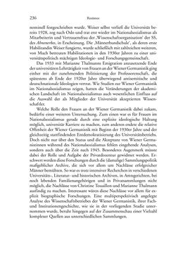 Bild der Seite - 236 - in Germanistik in Wien - Das Seminar für Deutsche Philologie und seine Privatdozentinnen (1897–1933)