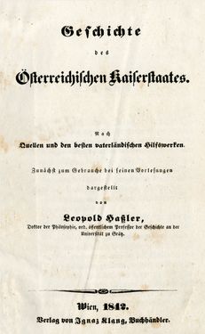 Bild der Seite - I - in Geschichte des Österreichischen Kaiserstaates