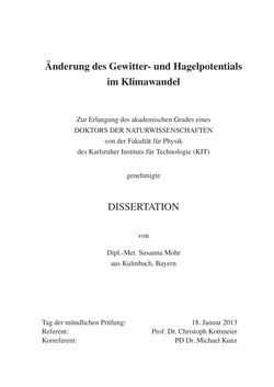 Bild der Seite - (000009) - in Änderung des Gewitter- und Hagelpotentials im Klimawandel