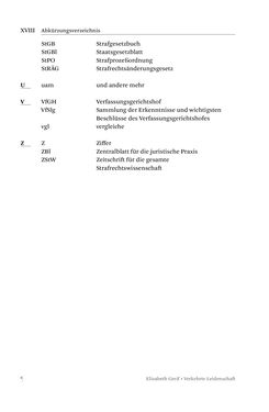 Bild der Seite - XVIII - in Verkehrte Leidenschaft - Gleichgeschlechtliche Unzucht im Kontext von Strafrecht und Medizin