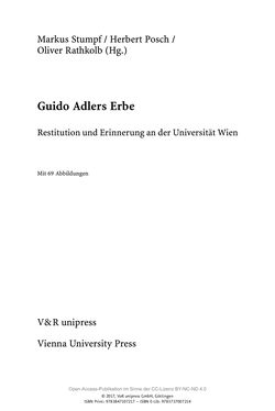 Image of the Page - (000005) - in Guido Adlers Erbe - Restitution und Erinnerung an der Universität Wien