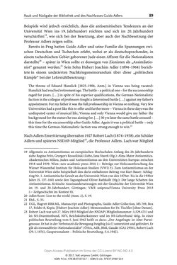 Image of the Page - 89 - in Guido Adlers Erbe - Restitution und Erinnerung an der Universität Wien
