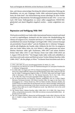 Image of the Page - 101 - in Guido Adlers Erbe - Restitution und Erinnerung an der Universität Wien