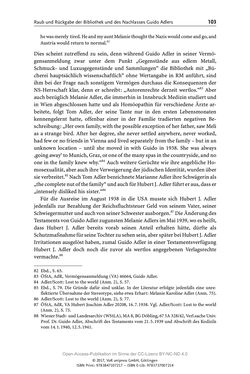 Image of the Page - 103 - in Guido Adlers Erbe - Restitution und Erinnerung an der Universität Wien