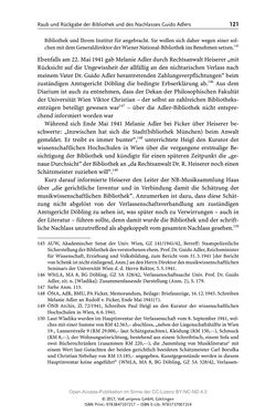 Image of the Page - 121 - in Guido Adlers Erbe - Restitution und Erinnerung an der Universität Wien