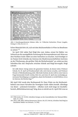 Image of the Page - 134 - in Guido Adlers Erbe - Restitution und Erinnerung an der Universität Wien
