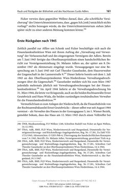 Image of the Page - 161 - in Guido Adlers Erbe - Restitution und Erinnerung an der Universität Wien